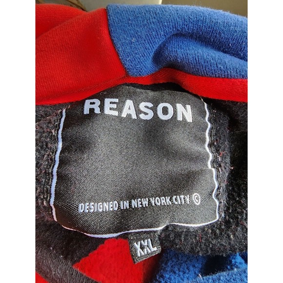 Reason Men's Red Multi Colorblock Flyest Graphic Fleece Lined Pullover Hoodie 2X - Picture 6 of 7